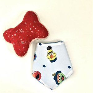 Dog Bandana, Over the collar, clothes, pet, Size S, M, Xl, sesame street design